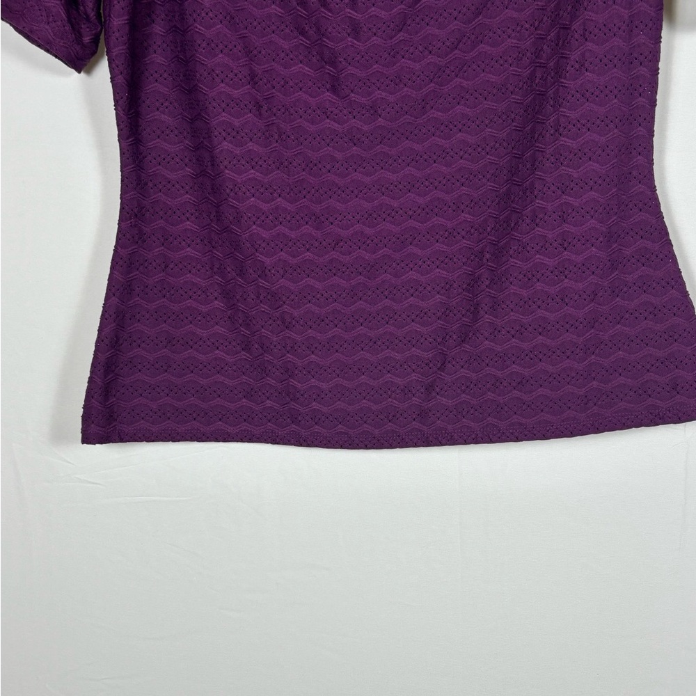Guess Cropped Top Textured Magenta Purple- XL - Picture 5 of 9